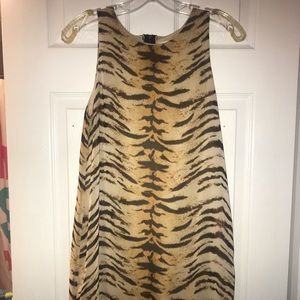 Tiger print above the knee swing dress